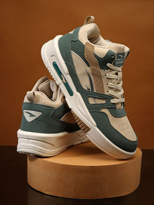 Asian Colourblocked Mid-Top Sneakers