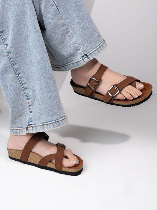 Mast & Harbour Women Suede Comfort Sandals