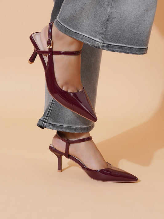 Sherrif Shoes Pointed Toe Slingback Backstrap Mules