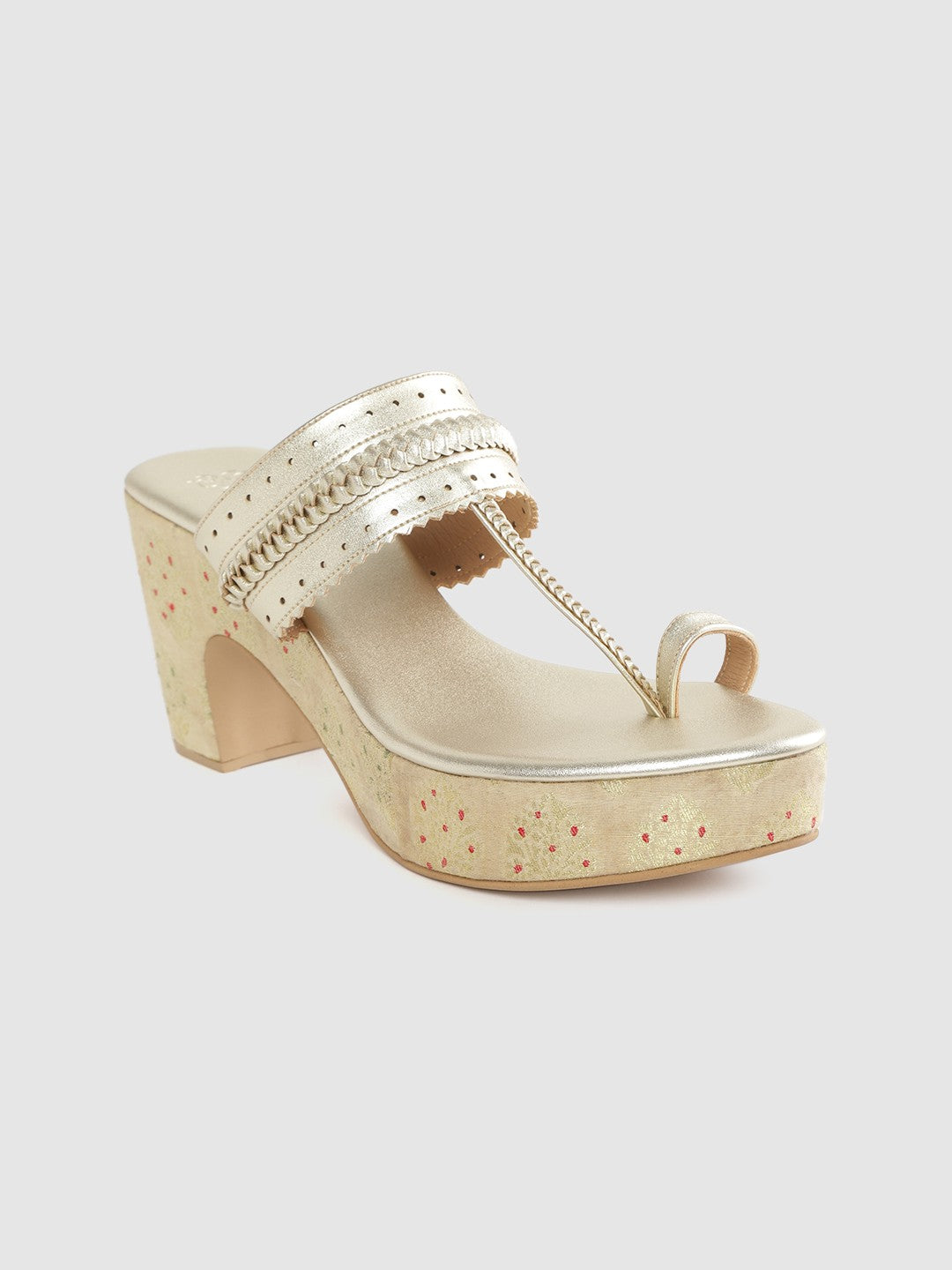 House of Pataudi Braided Detail Handcrafted Heels