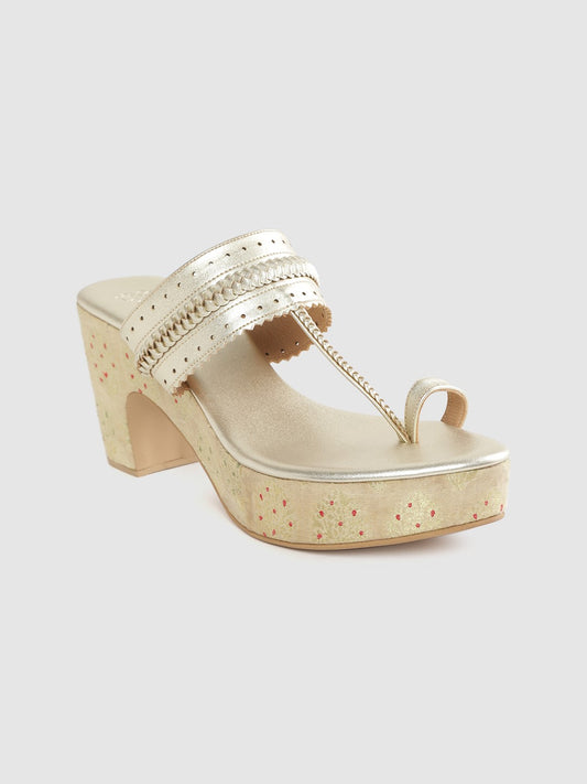 House of Pataudi Braided Detail Handcrafted Heels