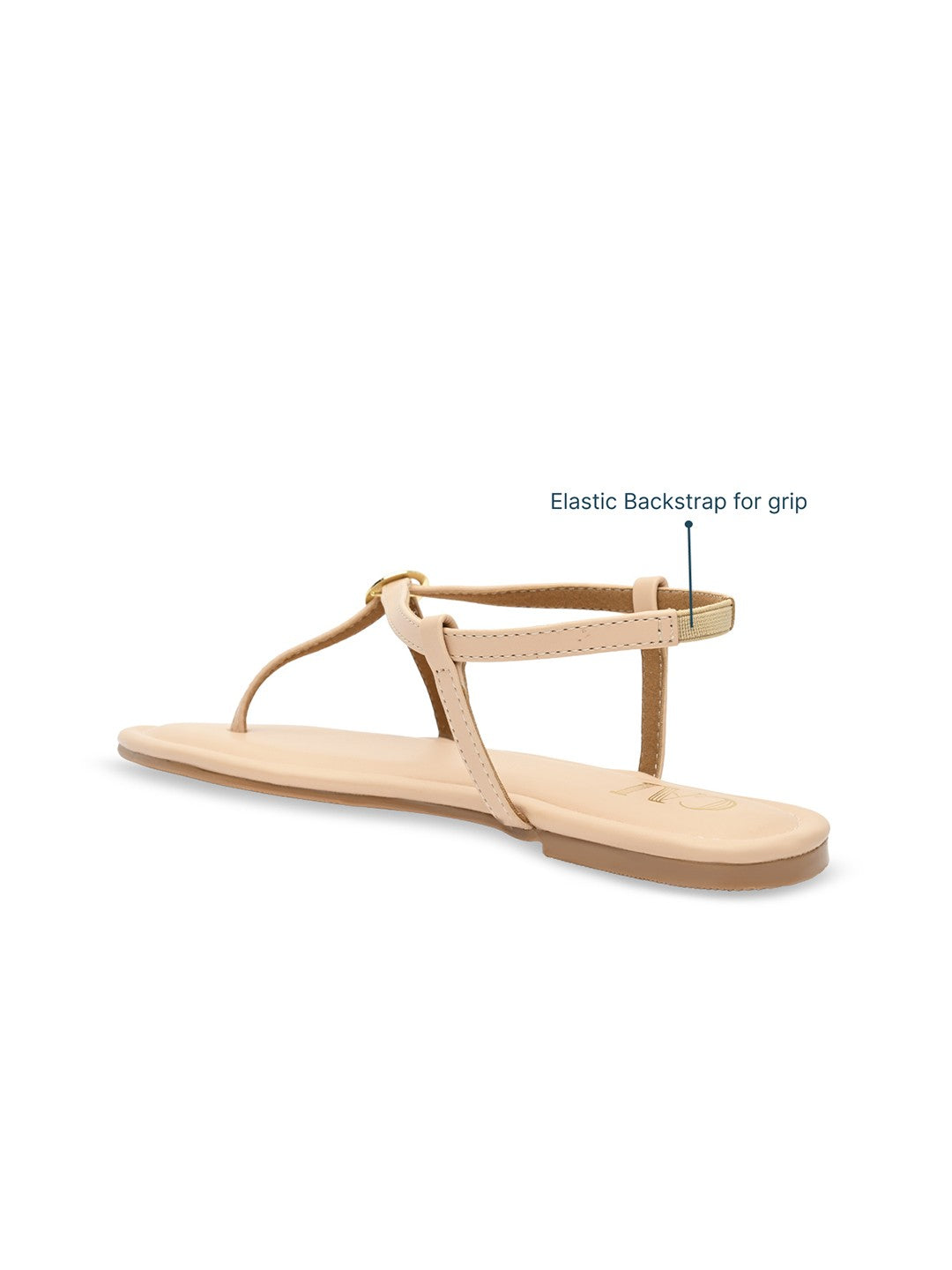 CAI Buckled Beige Strap Flats