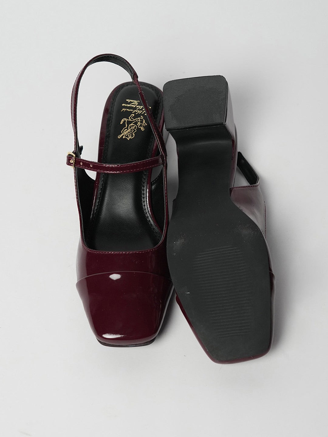 Theater Square Toe Block Slingback Heel Mules
