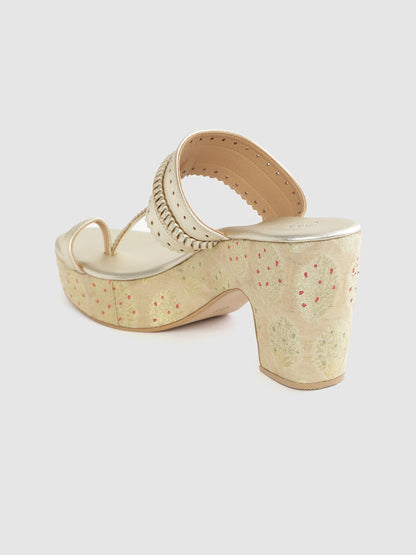 House of Pataudi Braided Detail Handcrafted Heels
