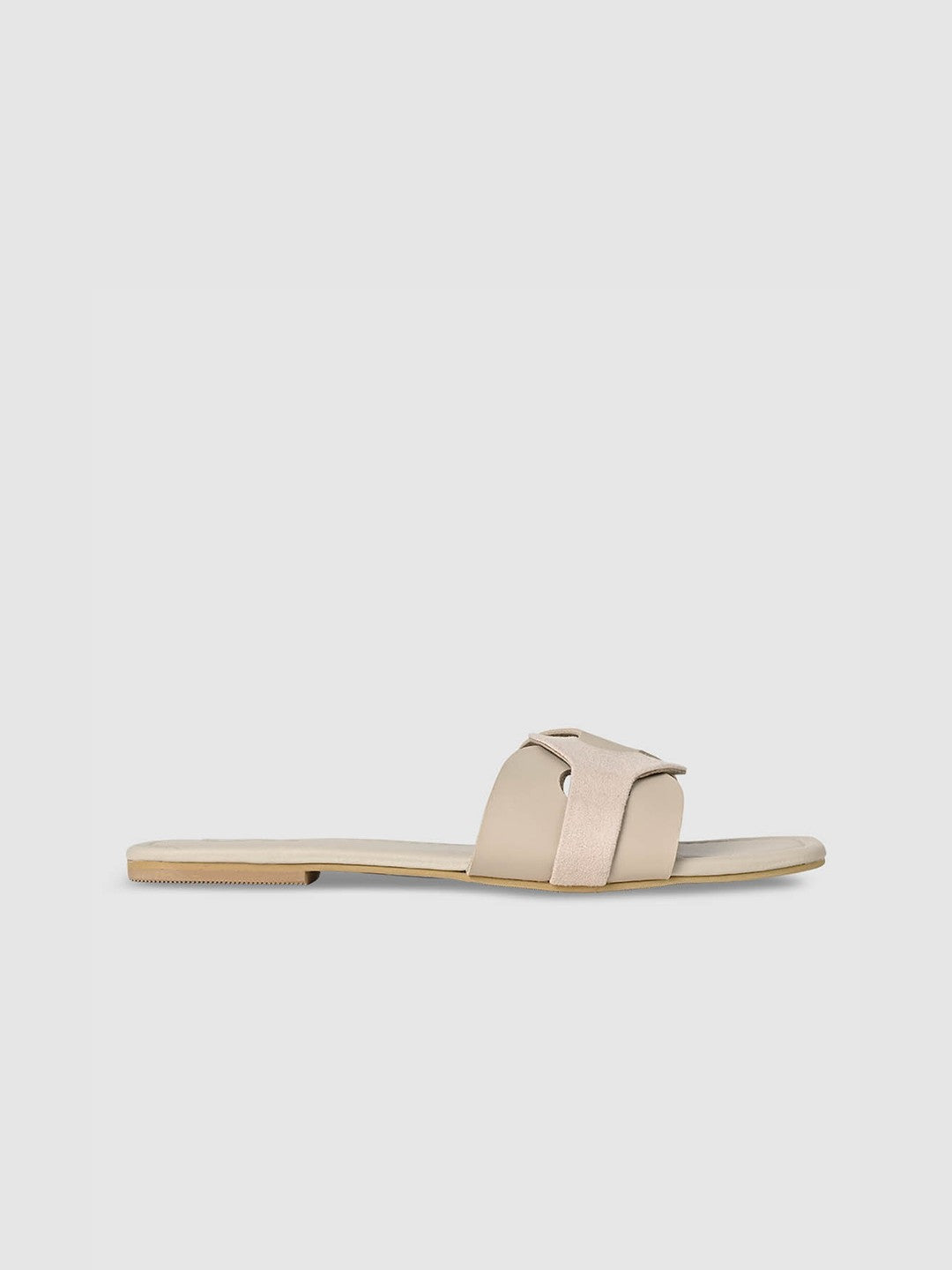 CAI Women Beige Open Toe Flats