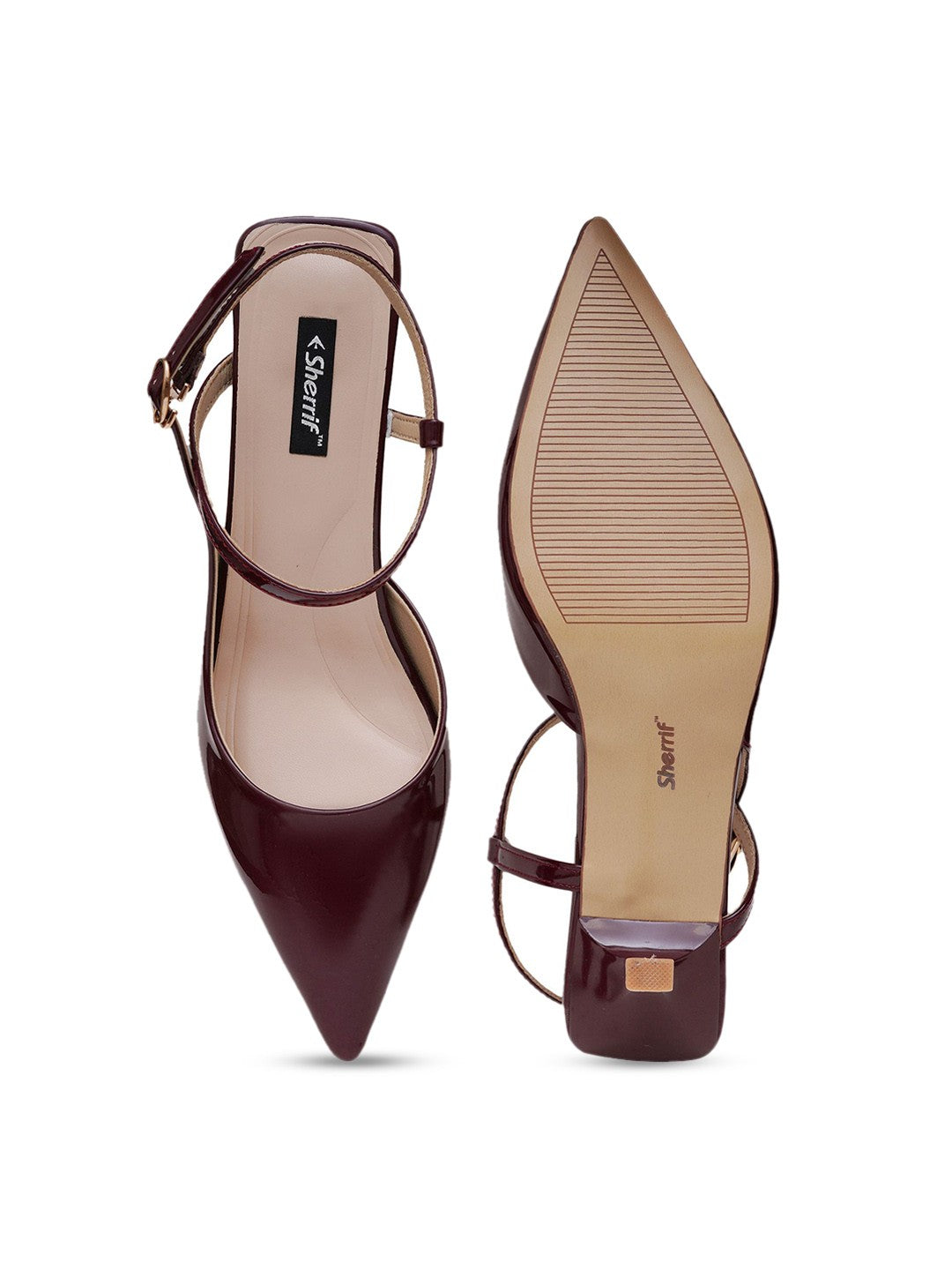Sherrif Shoes Pointed Toe Slingback Backstrap Mules