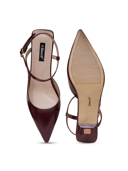 Sherrif Shoes Pointed Toe Slingback Backstrap Mules
