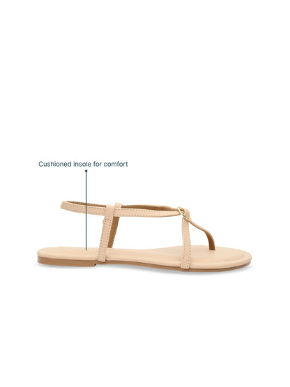 CAI Buckled Beige Strap Flats