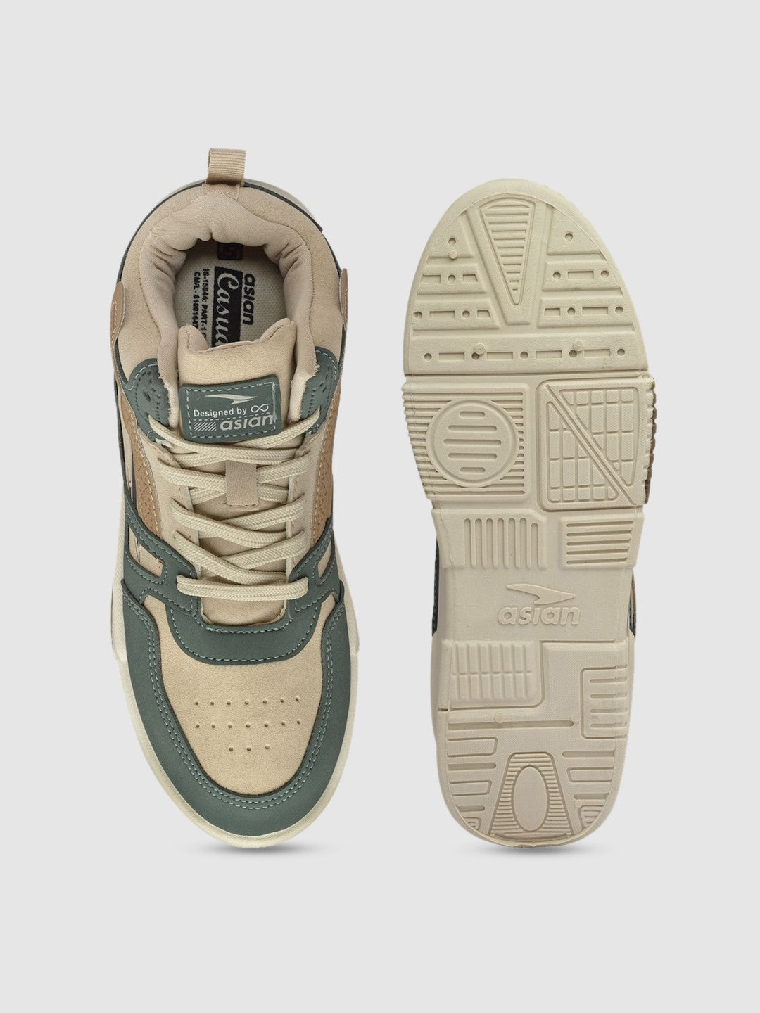 Asian Colourblocked Mid-Top Sneakers