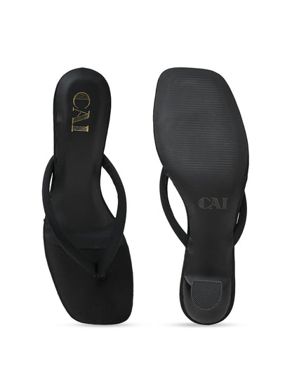 Theater Square Toe Block Slingback Heel Mules