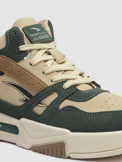 Asian Colourblocked Mid-Top Sneakers